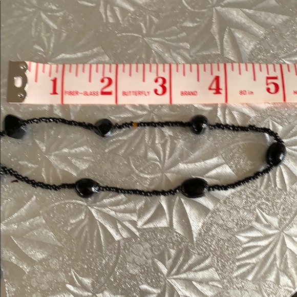 Necklace long patterns of black beads varied size - Picture 9 of 10